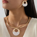 Kaimei New Arrival Fashion Jewelry Fashionable Elegant Round Pearl Pendant Necklace Earrings Necklace Jewelry Set for Women