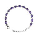 Charming Rhodium Plated Silver 925 Jewelry Natural Amethyst Bracelet for Women Birthday Gift Daily Wear