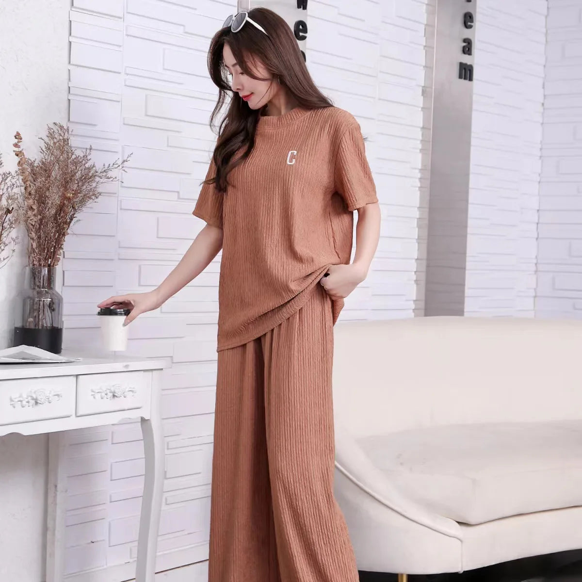 Casual Fashion Loungewear Baju Pyjama Korean Short Sleeve Sleepwear Mujer Pajamas 2 Piece Set Nightwear for Women