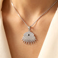 Wholesale Religious Charm Pendant Jewelry Rhodium Plated Cubic Zirconia Devil Eye Retro 925 Sterling Silver Fine Jewelry