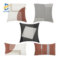 Innermor Modern Classic Black and White Cushion Cover Faux Leather Decorative Throw Pillow Cover
