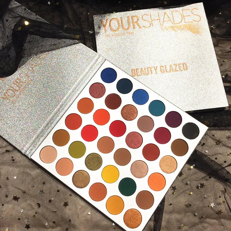 36 Color Multicolor 26mm Aluminum Eyeshadow Palette Private Label Cartoon Eye Shadow Case with Shimmer Finish Powder Form