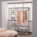 FreeStanding Metal Clothing Rod Organizers and Storage Rack Hanging Wardrobe Closet FreeStanding Shelves