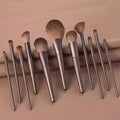 NEW Luxury 11pcs Luxury Brown Wooden Handle Super Soft Makeup Brush Set Hot Style Cosmetic Fan Brush