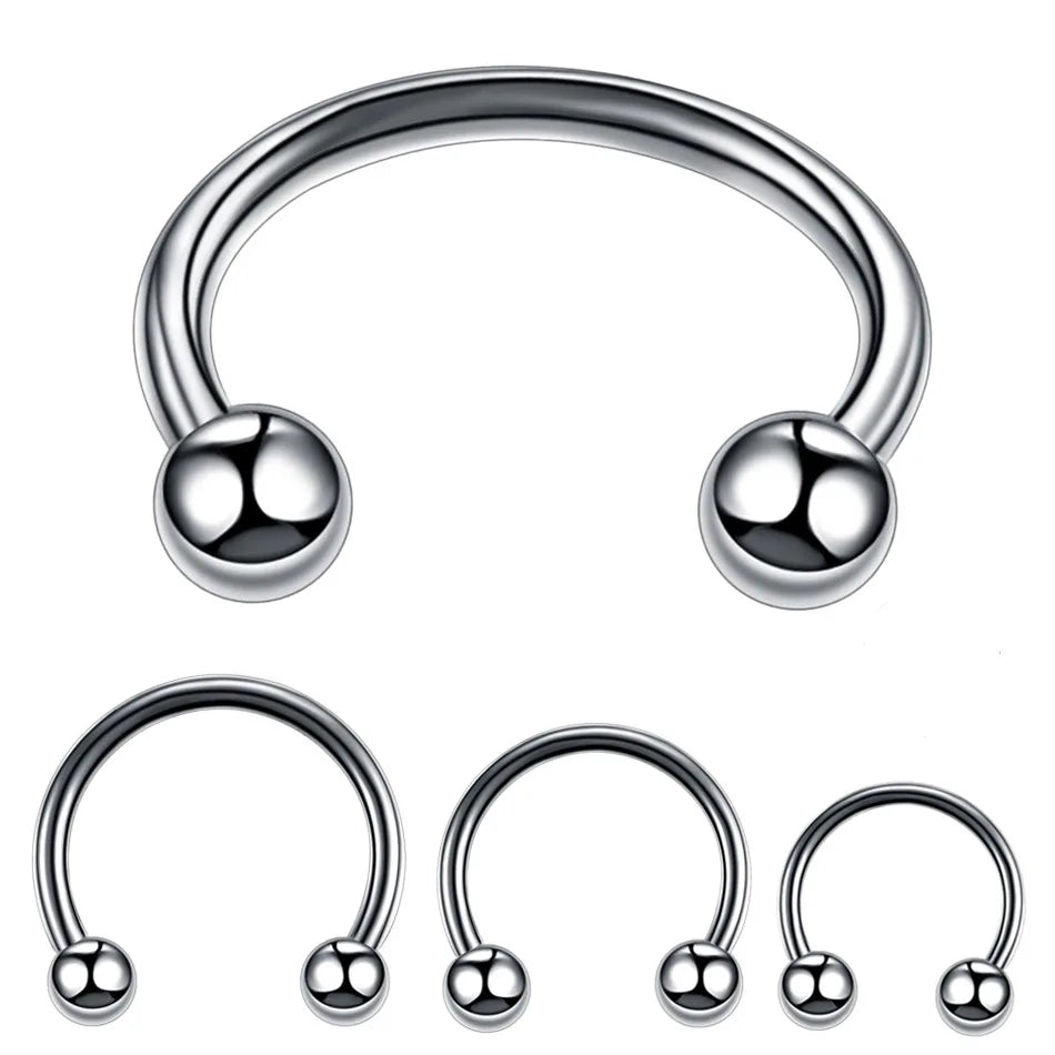 Grade 23 Titanium Nose Hoop Ring Horseshoe Nose Piercing Ring Titanium Body Piercing Setpum Eyebrow Lip Stud Screw Nose Piercing