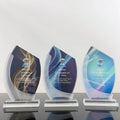 Factory Price White Frosted Glass Crystal Shield Award Trophy