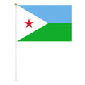 Hand Waving Djibouti National Flag 14X21CM Polyester Custom Printed Handheld Flag for Parade Celebration Sports Event