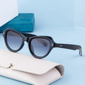 Custom Logo New Stylish UV400 Trendy Fashion Metal Hinge Small Frame Women Shades Cat Eye Sunglasses 2023