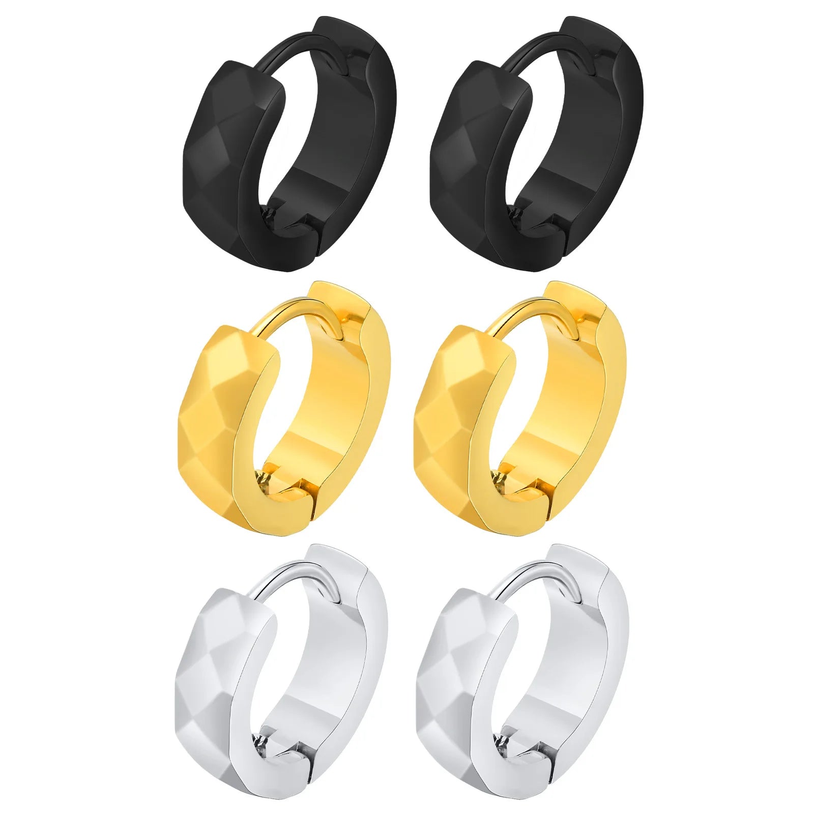Sample Punk Mini Round Earring for Women Men Jewelry Mujer Geometric Stainless Steel Circle Hoop Earrings