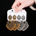 Wholesale Women Heart Shape Accessories Bells Indian Jewelry Earrings for Girls Fashion Vintage Earring Dangling Gift