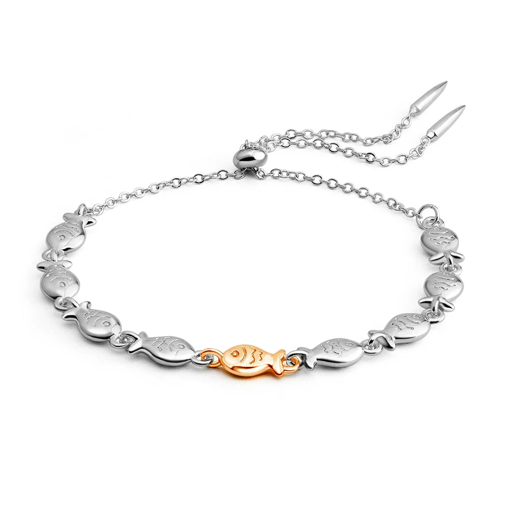 Custom Students Girlfriends Jewelry Gifts Adjustable Cute Sweet Fish Charms Bracelet