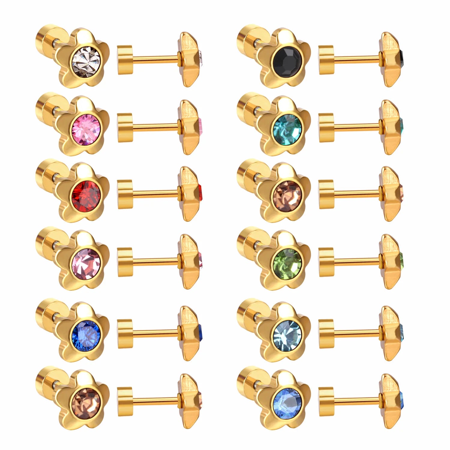 High Quality Earrings Women Jewelry Latest Diamond Jewellery Gold Screw Back Earrings for Girls