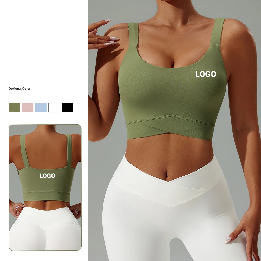 High Quality Fashionable Sexy Sports Bra for Women Quick-Dry Breathable Crop Top Fitness & Running Gear Customizable Logo