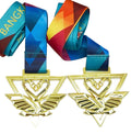 Wholesale Custom Design Personalized Modern Antique Sport Medal Marathon Souvenir Festive Celebrations Ribbon Gold-Plated Zinc