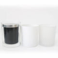 7 oz 10 oz Round Glass Candle Making Jar Matte Black / White Candle Jar with Gold Sliver Metal Lid