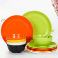 Colorful High Quality Melamine Plastic Colorful Plate Round Dinner Plates and Bowls Set
