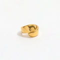 High End Tarnish Free PVD Gold Plated Band Cross Rings Stainless Steel Fashion Jewelry