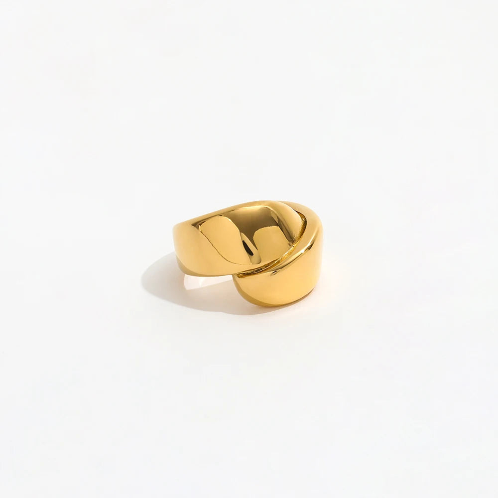 High End Tarnish Free PVD Gold Plated Band Cross Rings Stainless Steel Fashion Jewelry