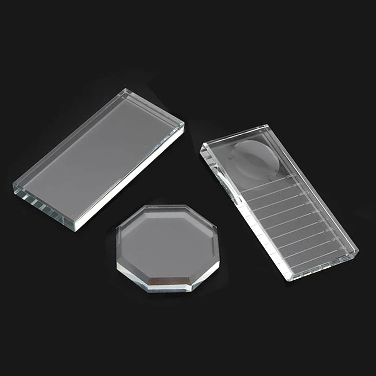 Transparent Crystal Rectangle Lash Pallet for Eyelash Glue  Transparent Crystal Rectangle Lash Pallet Makeup Tools Glue Holder