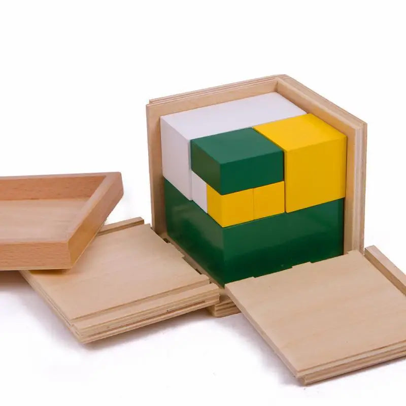 HOYE CRAFT Montessori Wooden Educational Toys Improve Memory Logical Teaching AIDS Wooden Binomial Cube