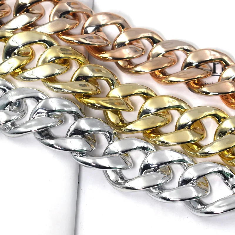 ABS Acrylic UV Plating Mix Color Bead Chain Links for Jewelry Making Necklace Bracelet DIY Bag Decoration