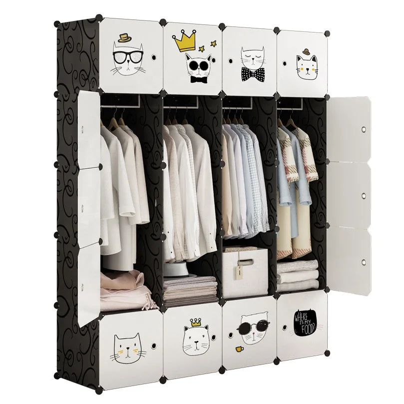 Factory Direct PP Plastic Wardrobe 5 Layer Rectangle Drawer Clothes Large Capacity  Portable Wardrobe Plastic Box