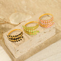 Dainty 18K Gold Plated Adjustable Open Stainless Steel Leaf Branch Rings