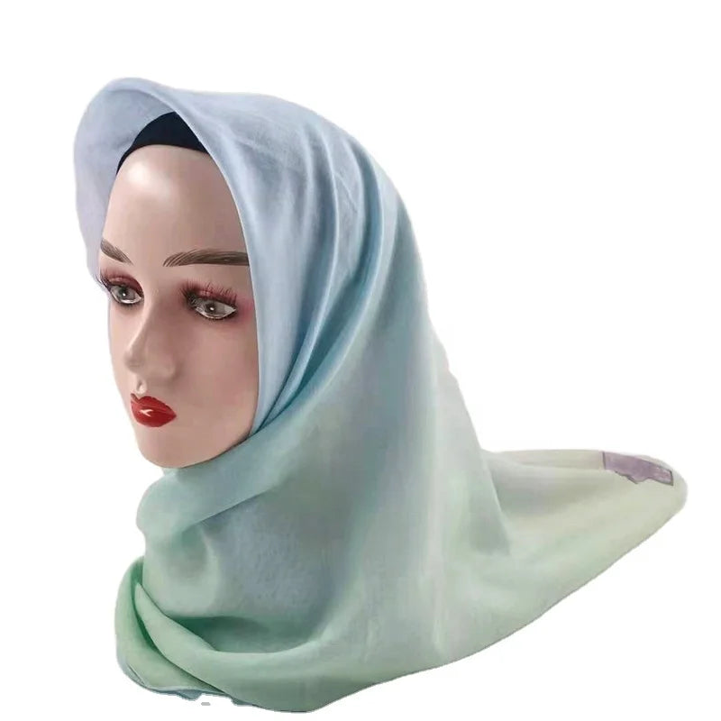 2021 120cm by 120 cm Hijjab Muslim Scarf square Floral 100 Polyester Printed Breathable Voile Bawal Scarf
