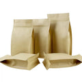 Multiple Sizes Foil Metalized Flat Bottom Brown Craft Kraft Paper Bag Box Pouch for Food Packaging