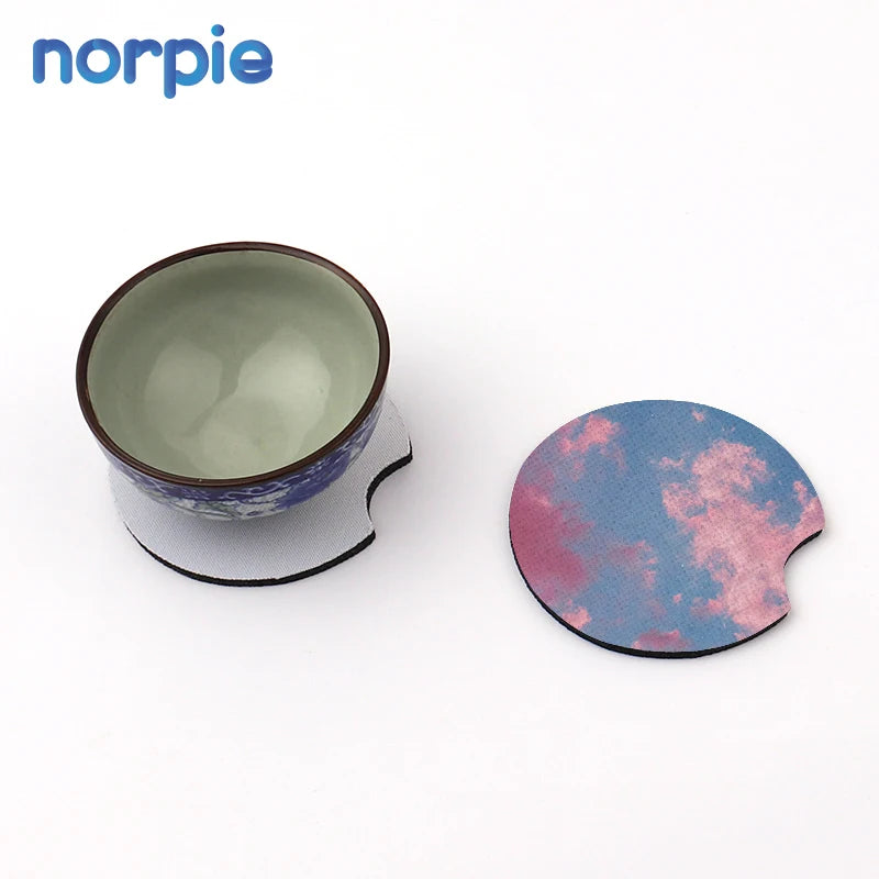 Hot Sale Anti Slip White Black Blank Round 5mm Sublimation Neoprene Car Coasters for Drink