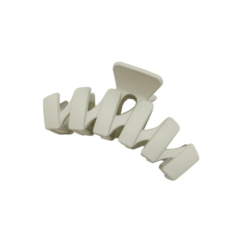 Flytop 11.5CM Frosted Solid Color Wavy Grip Lightweight Plastic European-American Style Thick Hair Decorative Hair Claw Clips