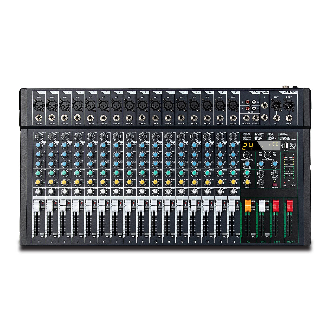 Biner FG16 Professional Audio Mixer High Quality 16 Channel Built-in 99DSP Audio Digital USB  Mixing Console