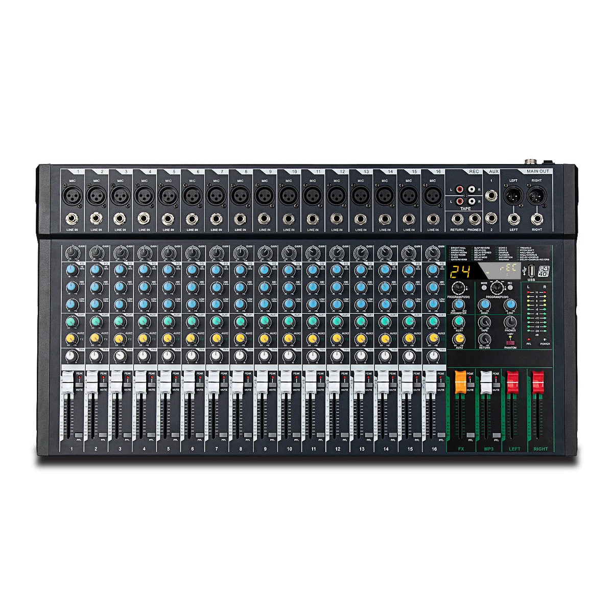 Biner FG16 Professional Audio Mixer High Quality 16 Channel Built-in 99DSP Audio Digital USB Mixing Console MegaBDM