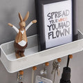 Household Wall Mounted Mail Sorter Shelf Metal Key Organizer Holder With Hook Hollow Out Umbrella Storage Frame & 4 Key Shelf