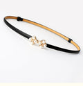Alloy Buckle Ladies Waist Decorative Belt Simple Fashion Pearl Thin Dress Accessory