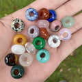 5mm Big Hole Cute 14mm Wheel Abacus Beads Natural Crystal Agate Stone Thick Donut Charm for Bracelet Making