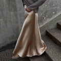 Boutique Wholesale 2026 Spring New French Commuter Satin Hanging Fish Tail Skirt Imitation Acetic Acid Women's Half Skirt
