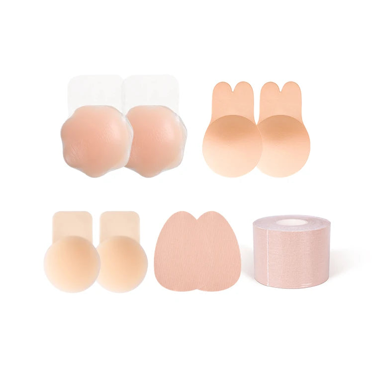 Push up Bra Collection Adhesive Silicone Lifting Nipple Cover Women Bunny Bra Breast Invisible Pasties