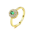 Fine Jewelry 925 Sterling Silver Gemstone Engagement 18k Gold Plating Diamond Rings for Women