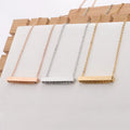 Gold Stainless Steel Horizontal Bar Laser Engraving Blanks Necklace Custom Logo Name Bar Pendant Necklace Gravurschmuck