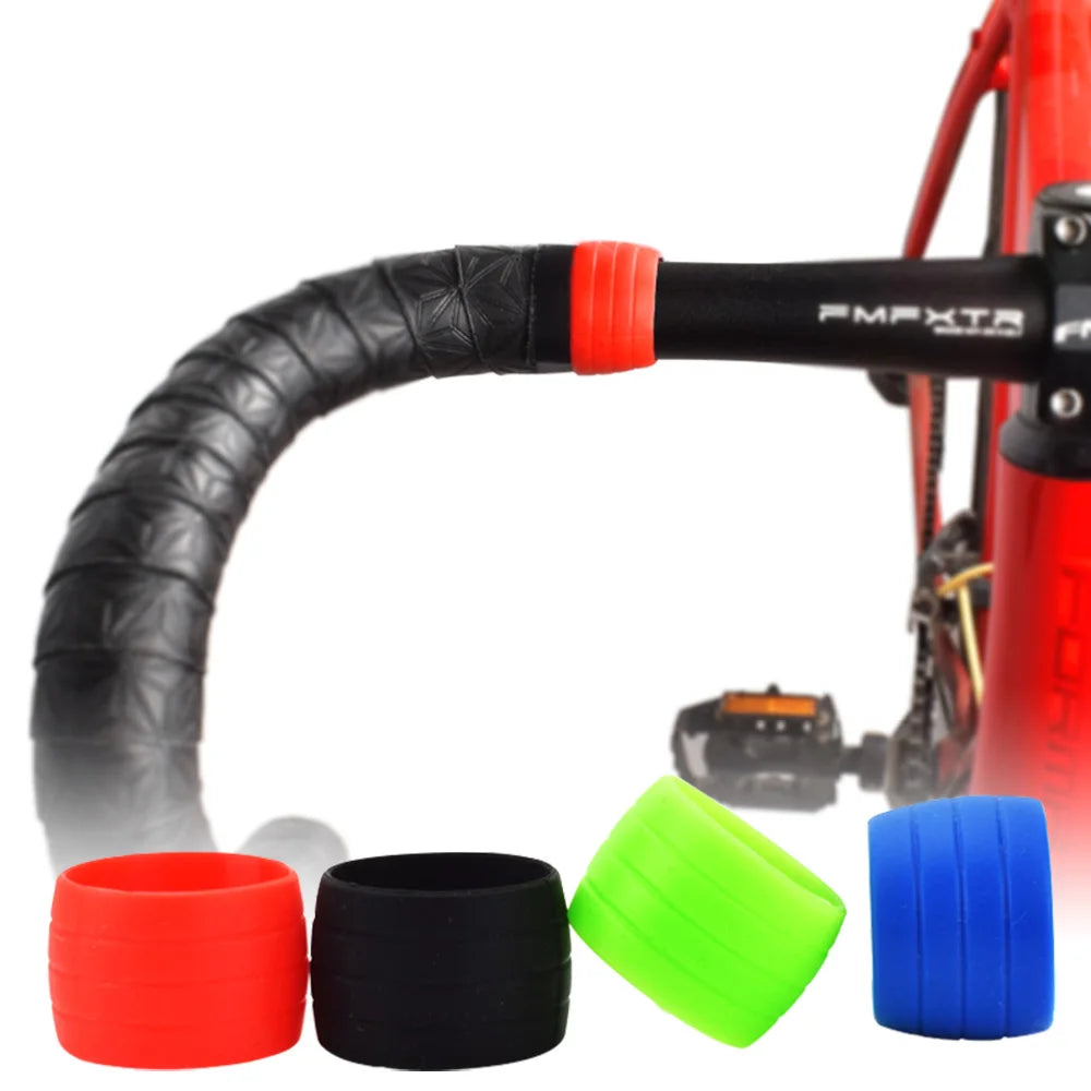 FMFXTR Road Bike Strap Silicone Ring Ring Anti-skip Plugs Protective Silica Rubber for Bar Tape Waterproof Wear Resistant 01