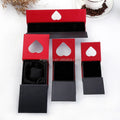 New Design Red Heart Carved Paper Jewelry Packaging Box with Magnetic Snap Closure Square Shape Gift Box for Wedding Favors