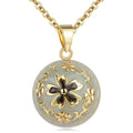 Enamel Craft Flower Mexican Music Chime Bell Harmony Bola Ball Pregnancy Necklace