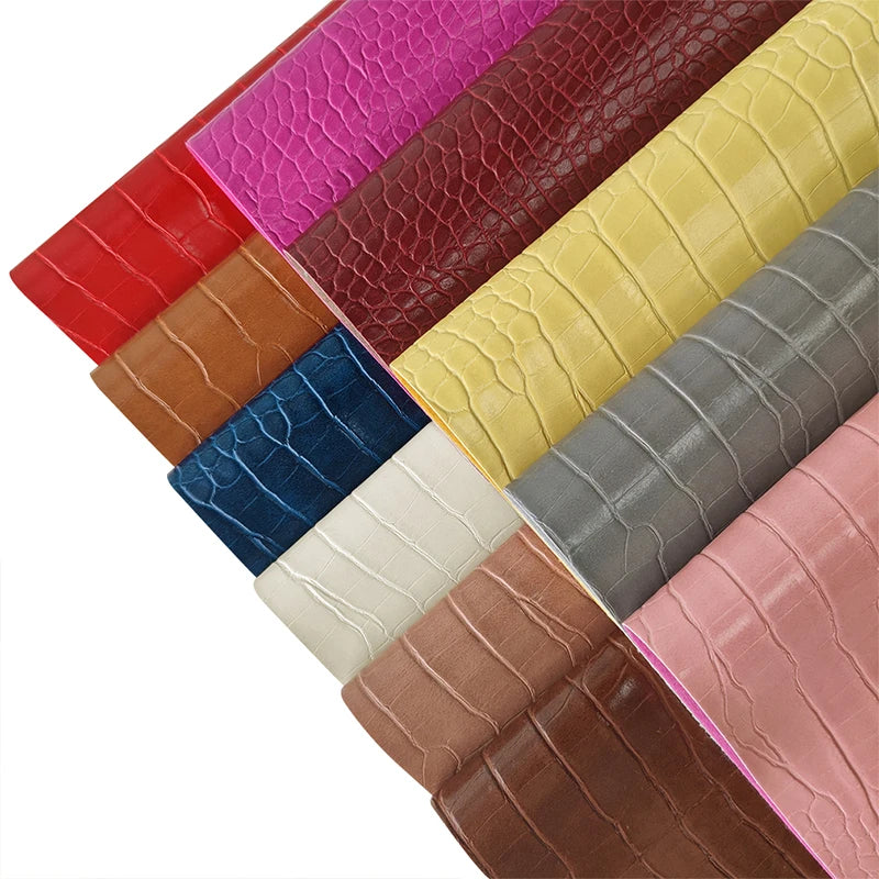Candy Dark Color Scratch Resistant Crocodile Skin Upholstery Handbags Belt Synthetic Leather