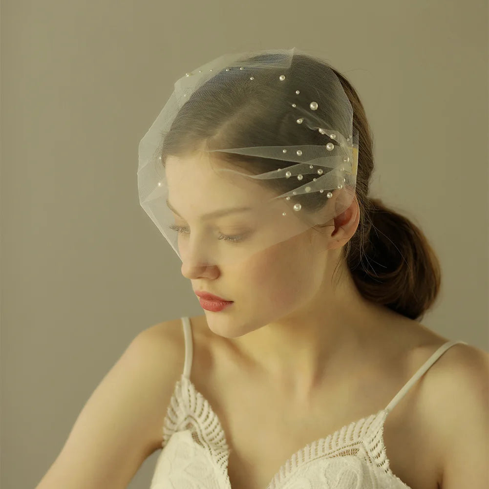 IVANHOE Wholesale of Wedding Veils Wedding Veils Bridal Accessories Pearl Handmade Pearl Headdresses Headwear
