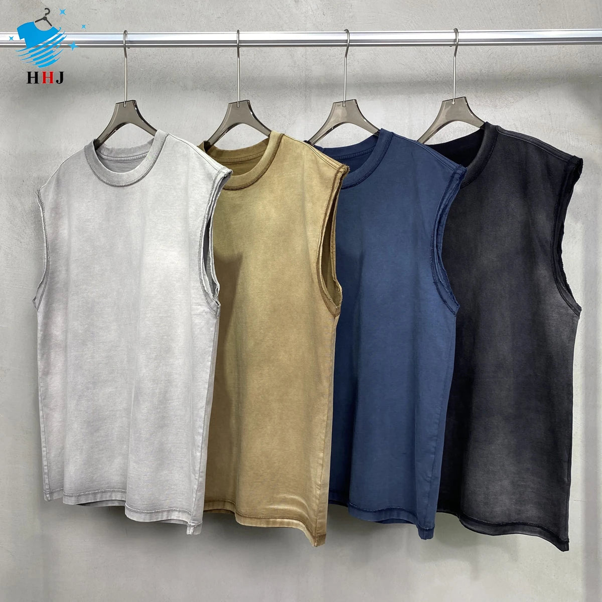 Men's Vintage Knitted Sleeveless Vest Solid Color Splicing Customizable Logo Loose Fit Tank Top High Street Europe United States
