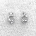 Sterling Silver 4*5mm Semi Mount Stud Earrings Empty Support Blank Claws Setting S925 Base Without Center Stone for DIY Inlay
