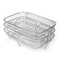 3-Layer Stainless Steel Air Fryer Rack Metal Grid Grilling Tray with Stackable Accessory for Air Fryer Basket