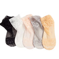 5 Pairs Per Set Fashion Spring Summer Retro Flower Thin  Silk Ankle Women Socks Girl Lace Socks