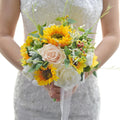 Artificial Sunflower Bouquet Flower for Wedding Bridal Flower Bouquet Holding Gifts